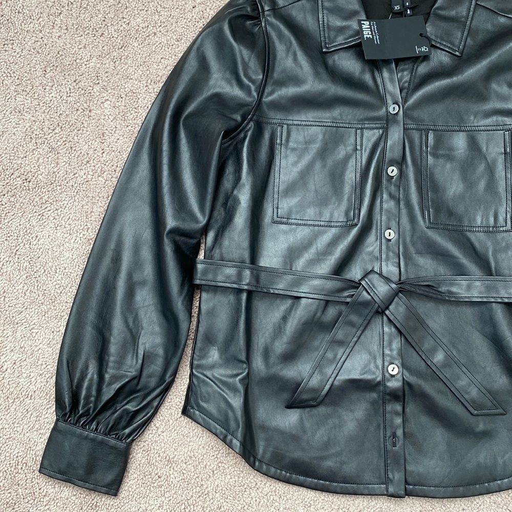 Paige Belize Faux Leather Shacket Size XS - Picture 9 of 16